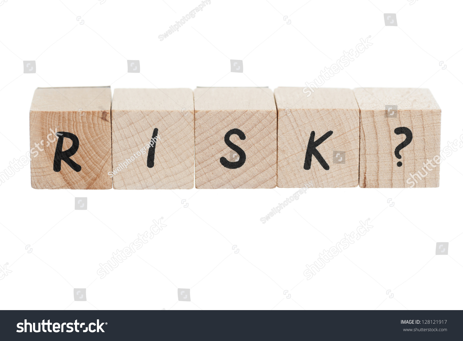 Risk Question Mark Written Wooden Blocks Stock Photo (Edit Now) 128121917