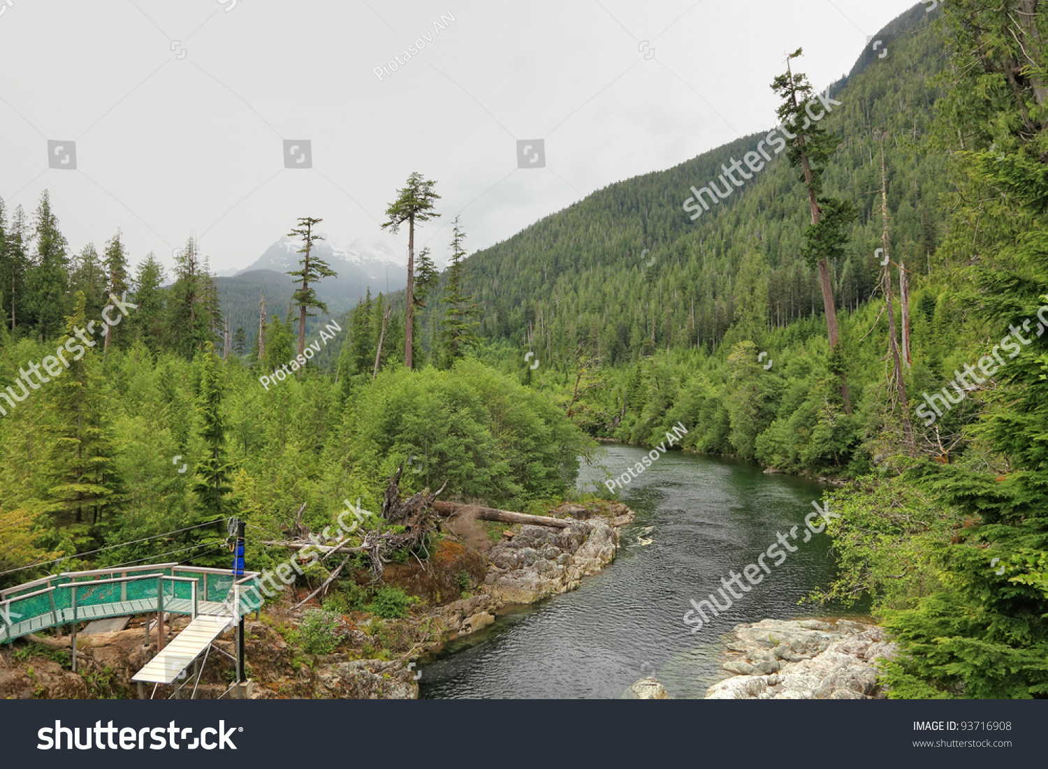 River With A Rapid Current In A Canyon Between Mountains. Place ...