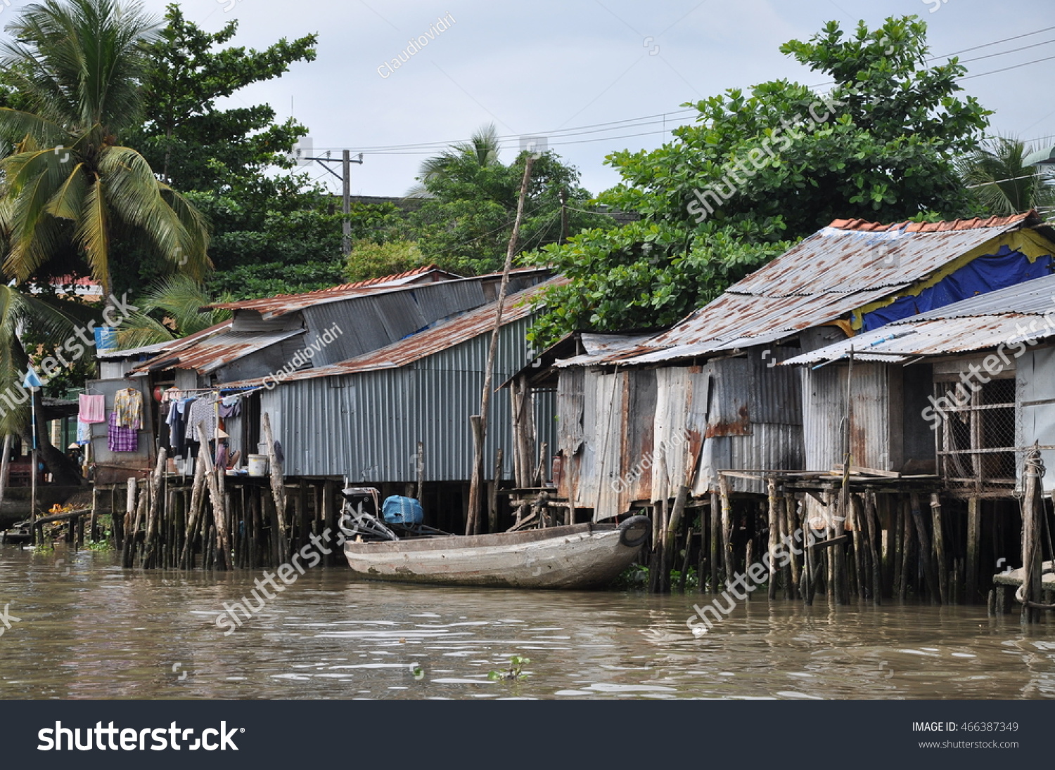 Riverside Stilt Houses Mekong Delta South Stock Photo (Edit Now) 466387349