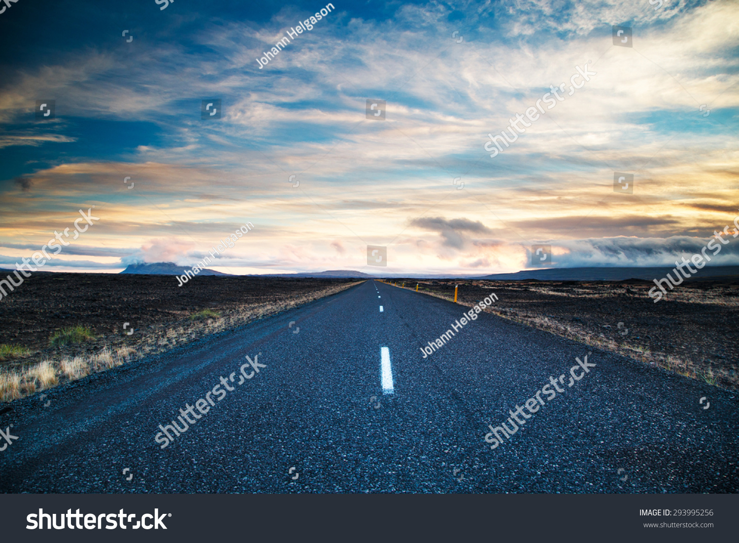 Road Leading Into Distance Under Dramatic Stock Photo 293995256 ...