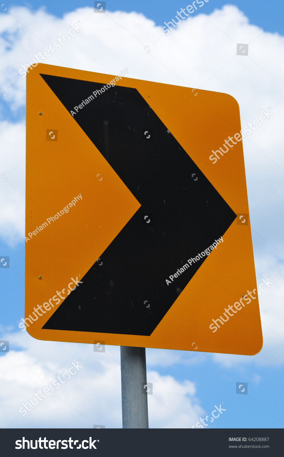 Road Sign Arrow Pointing Right Stock Photo 64208887 : Shutterstock