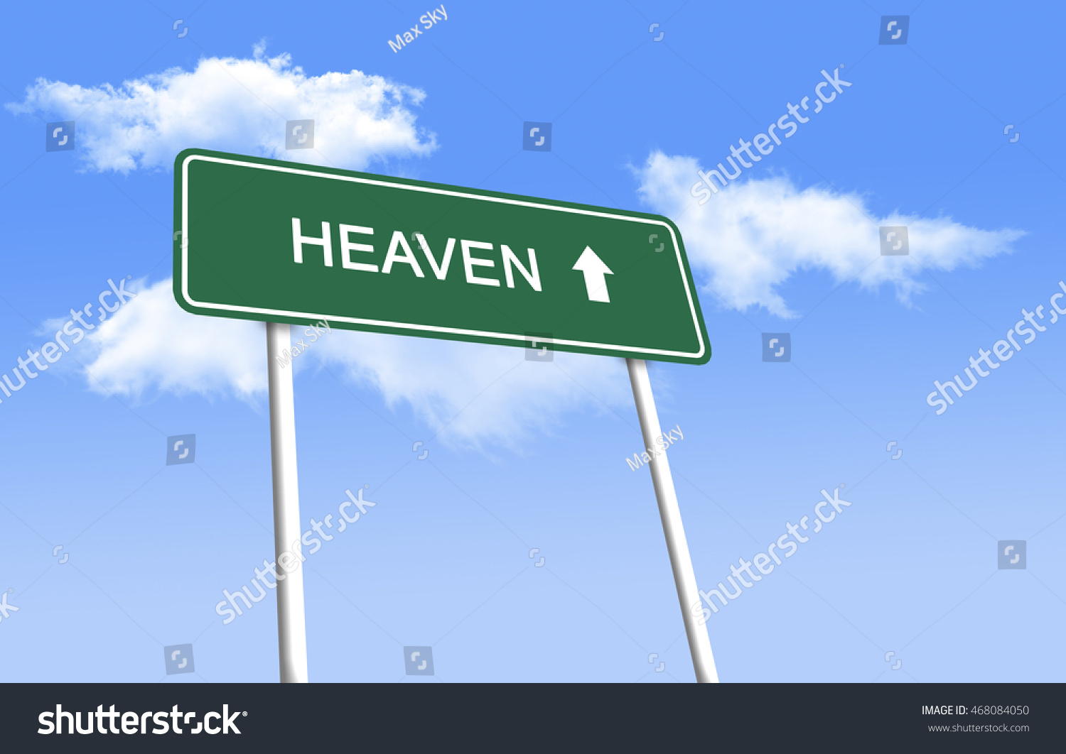 Road Sign - Heaven (3d Illustration) - 468084050 : Shutterstock