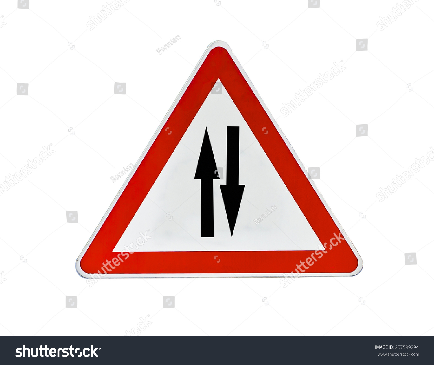 Road Sign Triangle Traffic Sign Two Stock Photo (Edit Now) 257599294