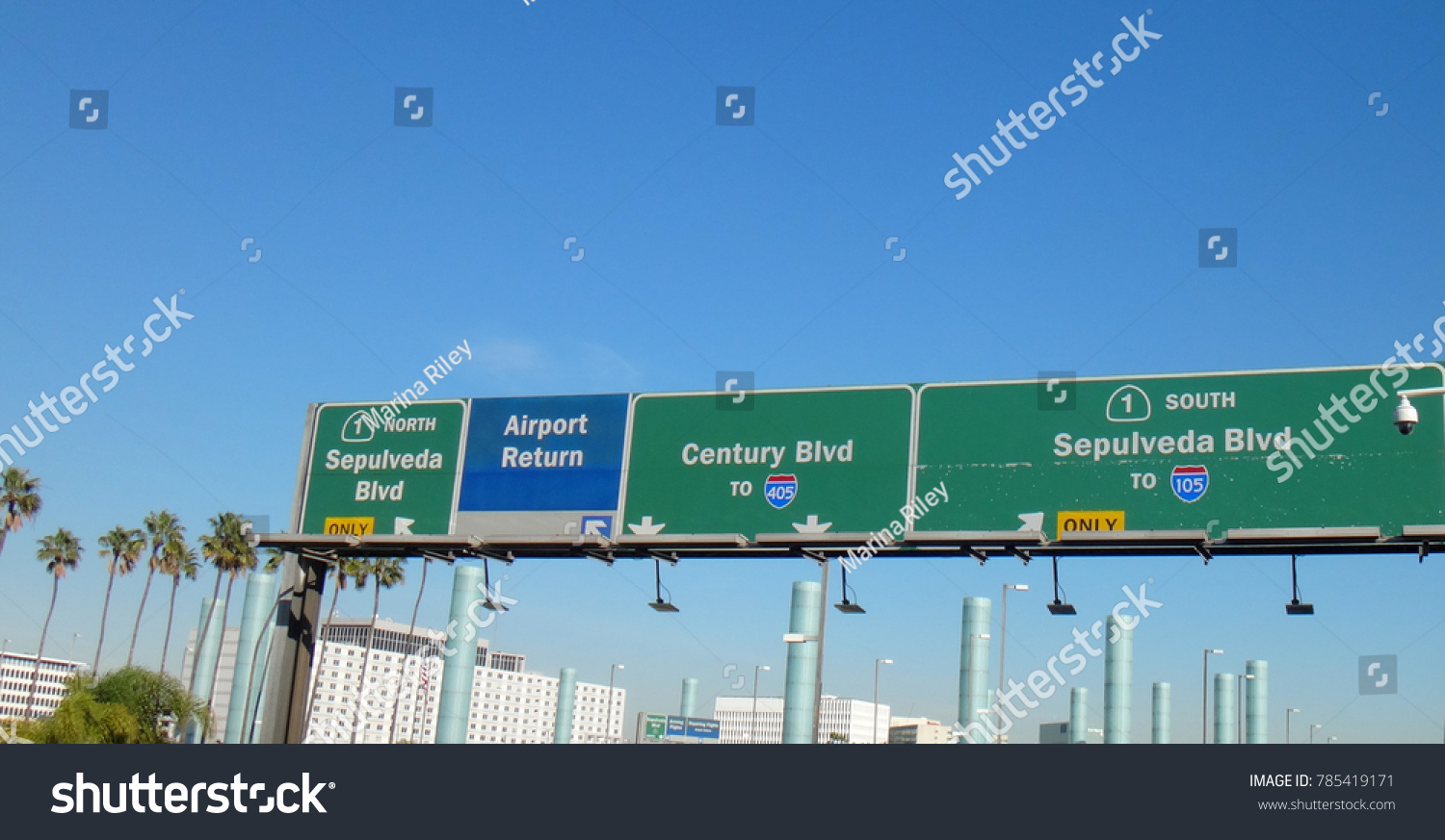 Road Signs Over Freeway Los Angeles Stock Photo (Edit Now) 785419171