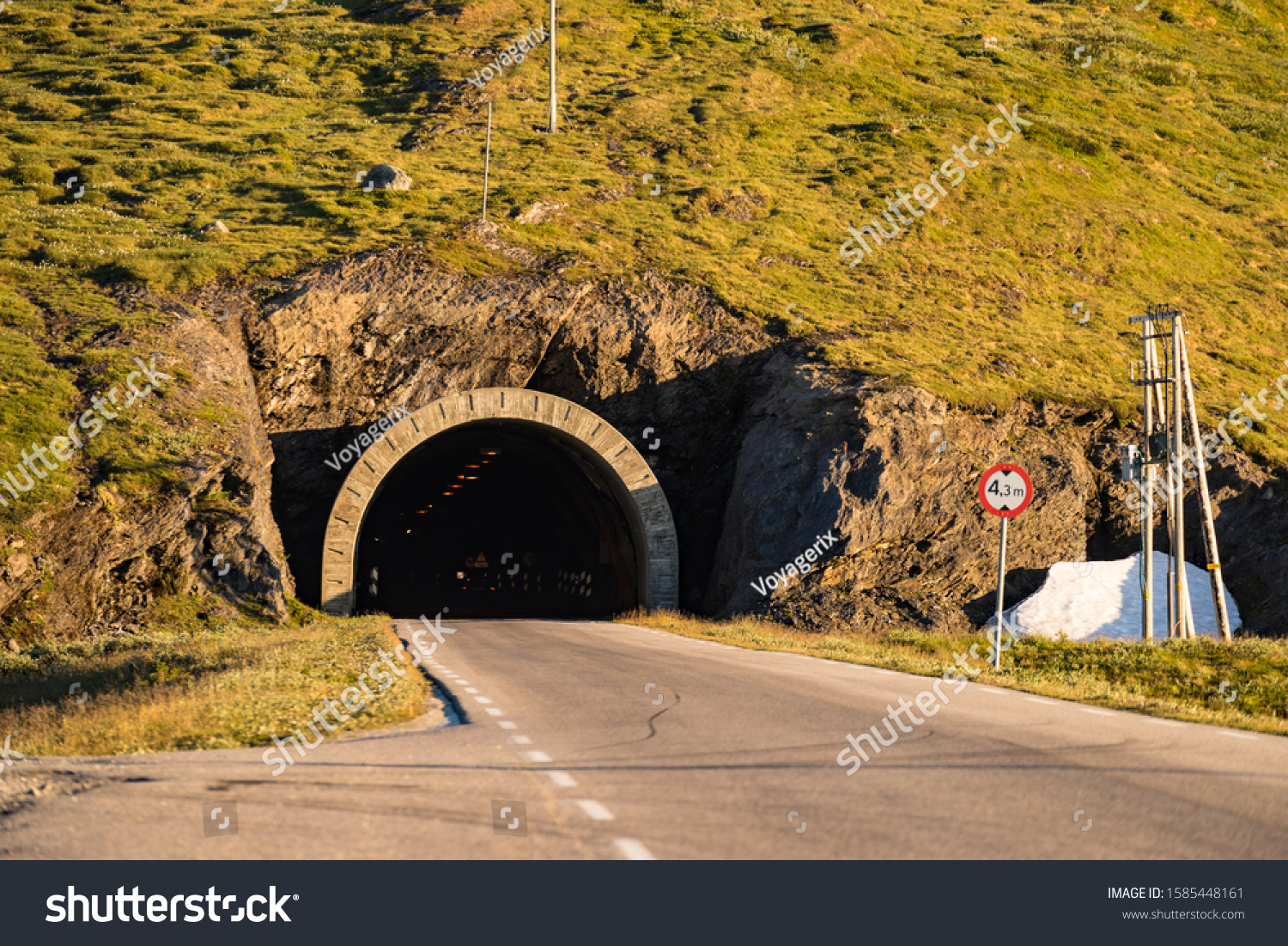 Road Tunnel Across Vikafjellet Between Vinje Stock Photo Edit Now 1585448161