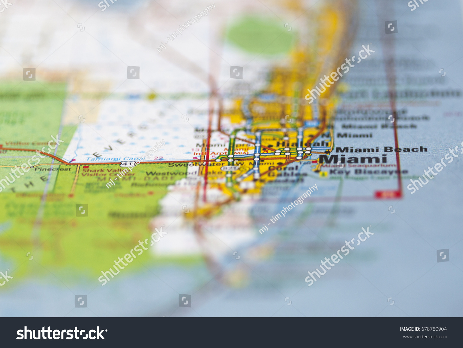 Roadmap Miami Stock Photo 678780904 