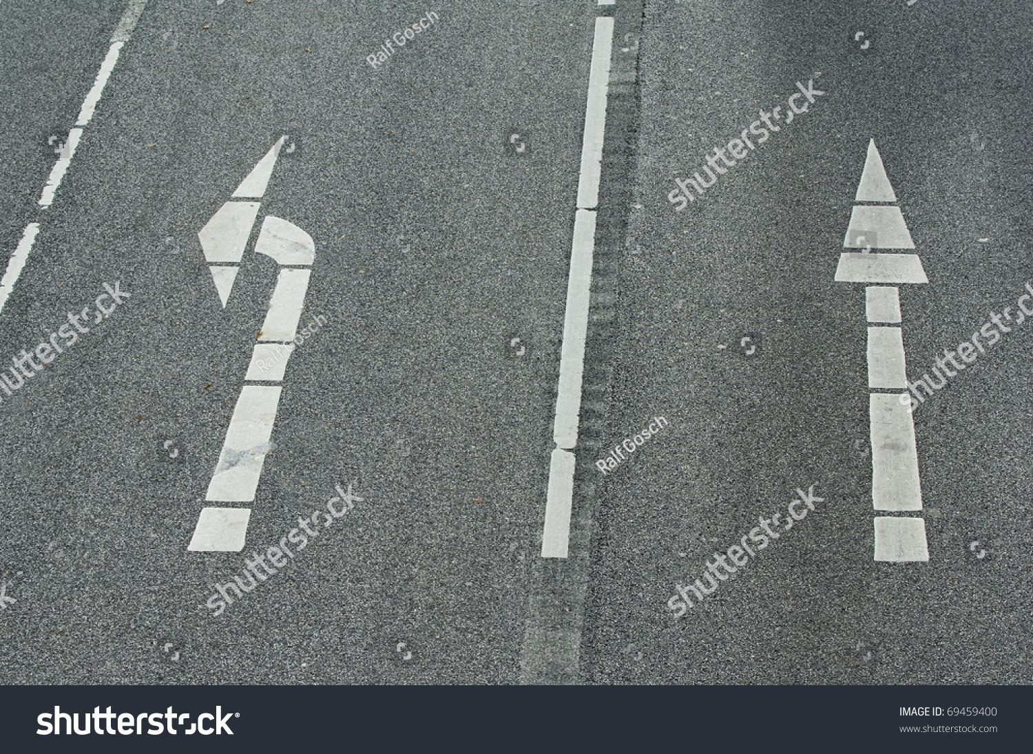 Roadmarking, Sign On A Street, Arrow Symbols Stock Photo 69459400 ...