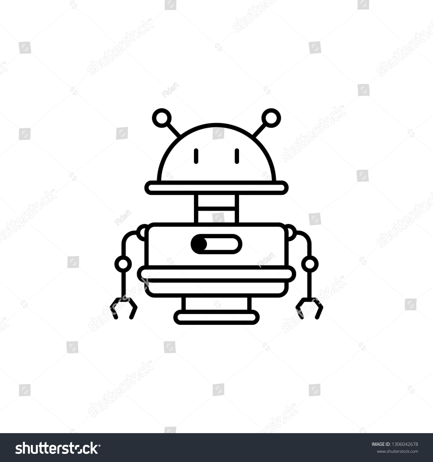 Robot Old Robot Outline Icon Signs Stock Illustration 1306042678 ...