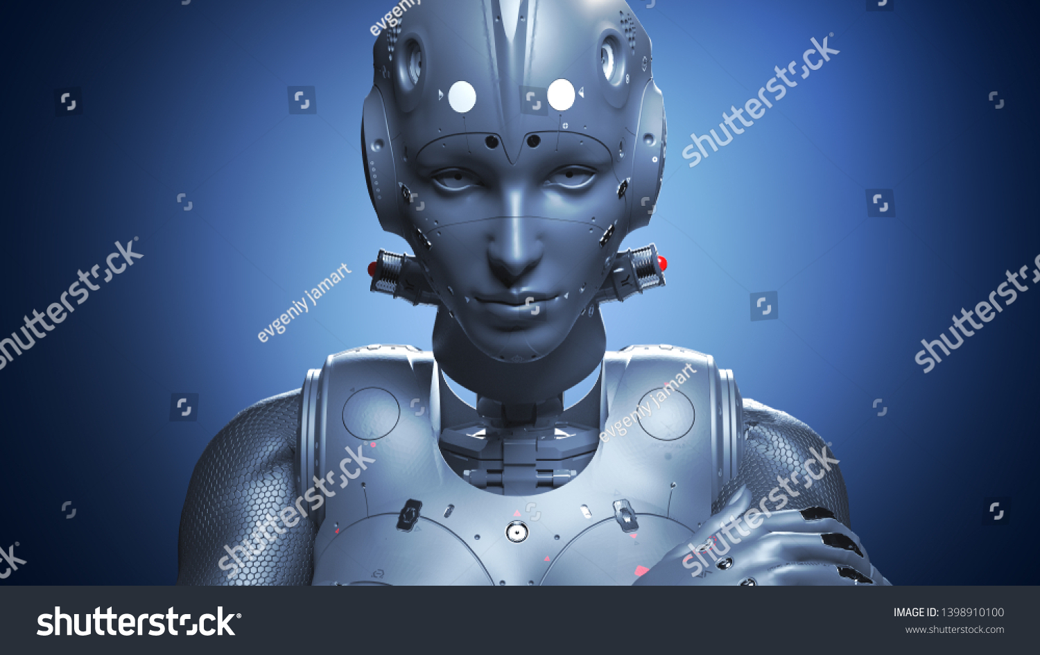 Robot Woman Scifi Woman Digital World Stock Illustration 1398910100 ...