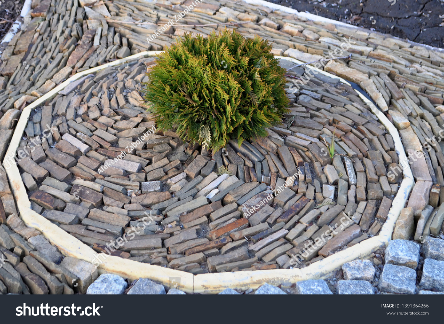 Rock Garden Flower Bed Decoration Stone Stock Photo Edit Now 1391364266