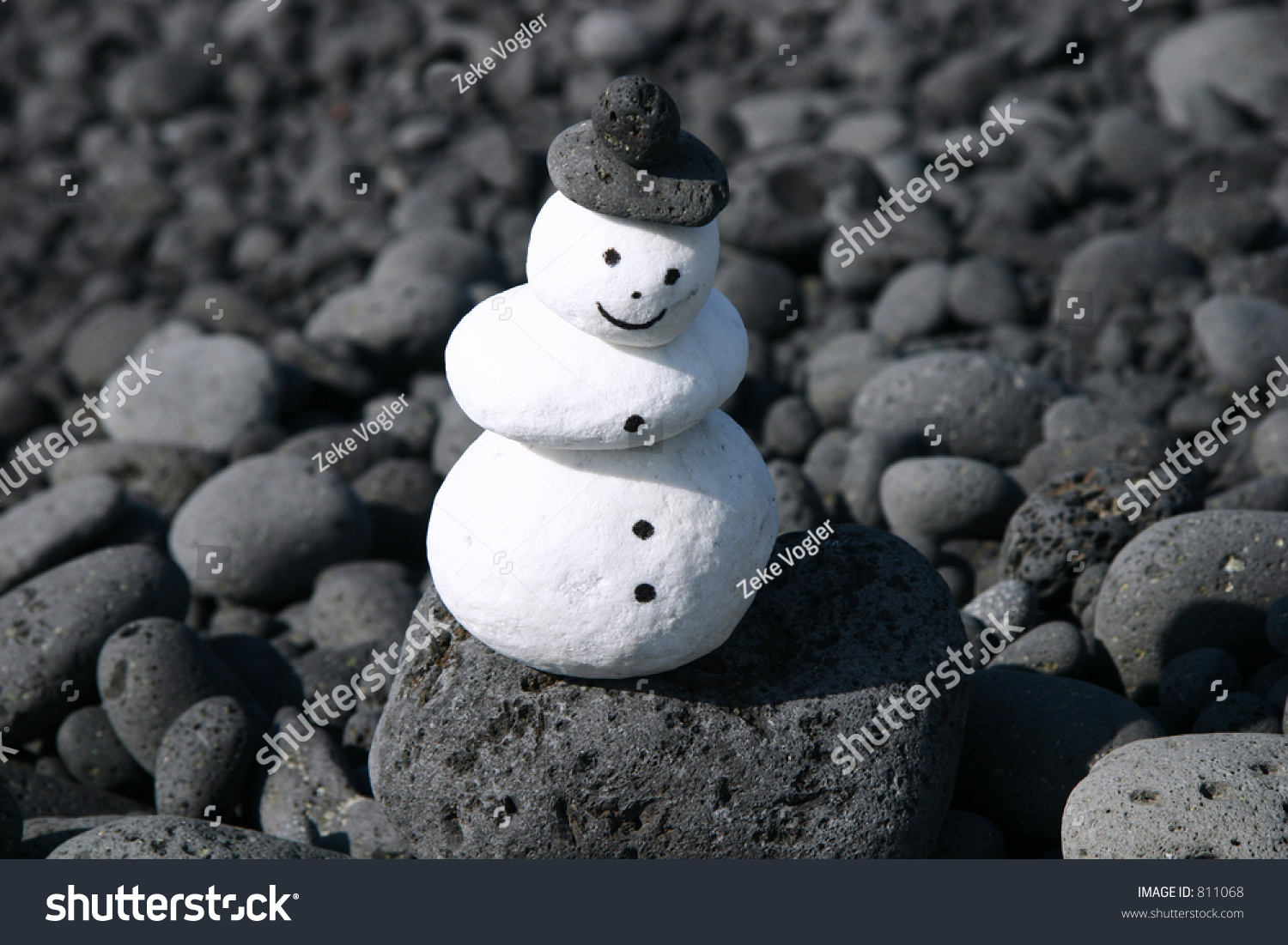 Rock Snowman Stock Photo Edit Now