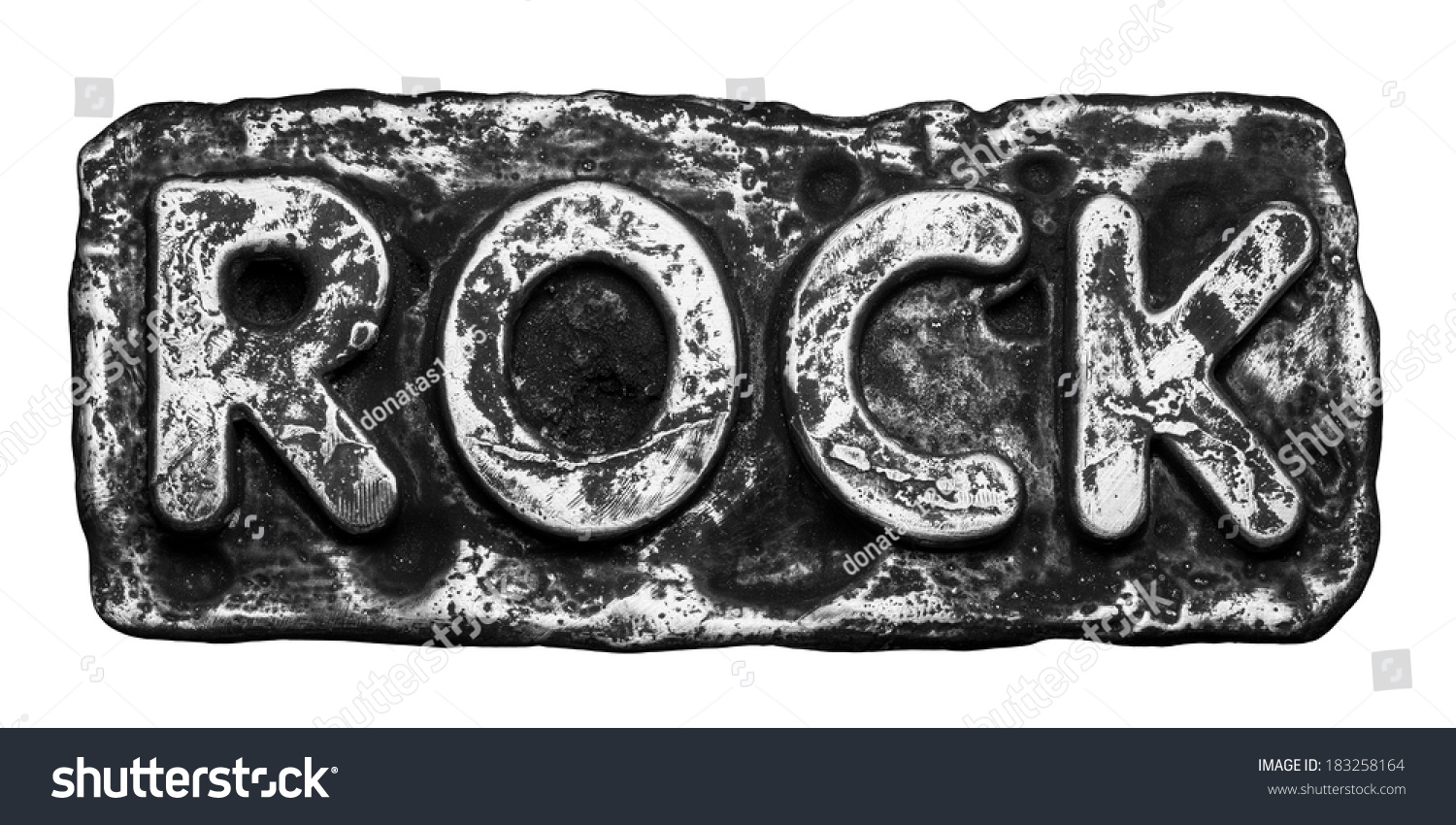  Gray Classic  Template Design Featuring Rock Word Made of Metal