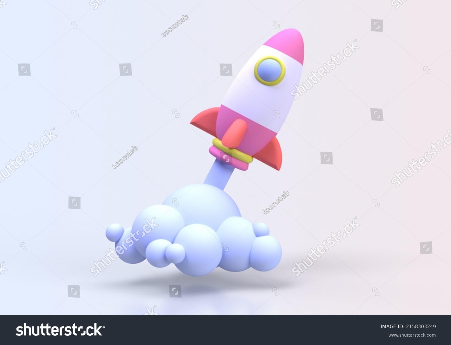 Rocket Launches Space Ship Concept Illustration Stock Illustration