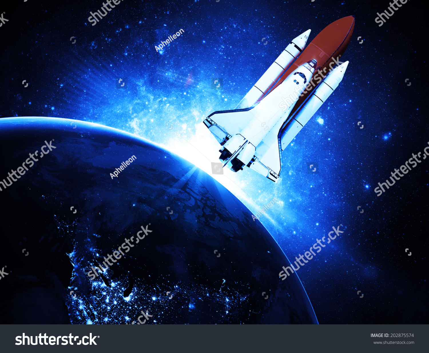 Rocket Leaving Earth Elements This Image Stock Photo (Edit Now) 202875574