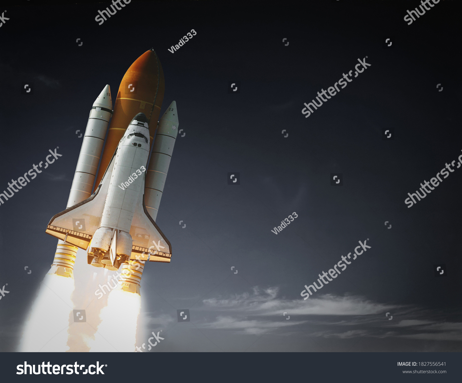 Rocket Rocket Tail Rocket Trace Elements Stock Photo 1827556541 ...