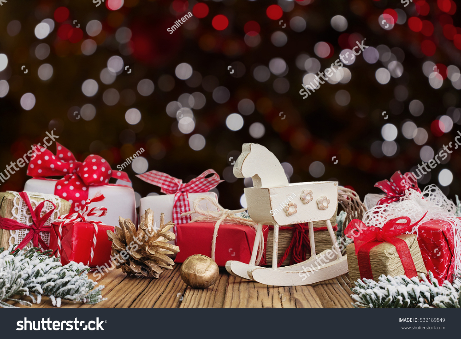 rocking horse and handmade christmas decorations on wooden boards ez canvas - Horse Christmas Decorations rocking horse and handmade christmas decorations on wooden boards ez canvas - Horse Christmas Decorations