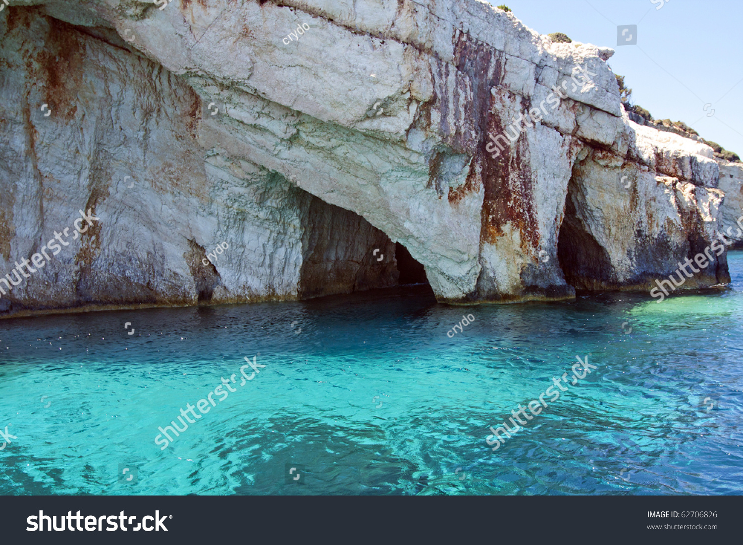 Rocky Shore Underwater Caves Crystal Blue Stock Photo 62706826 ...