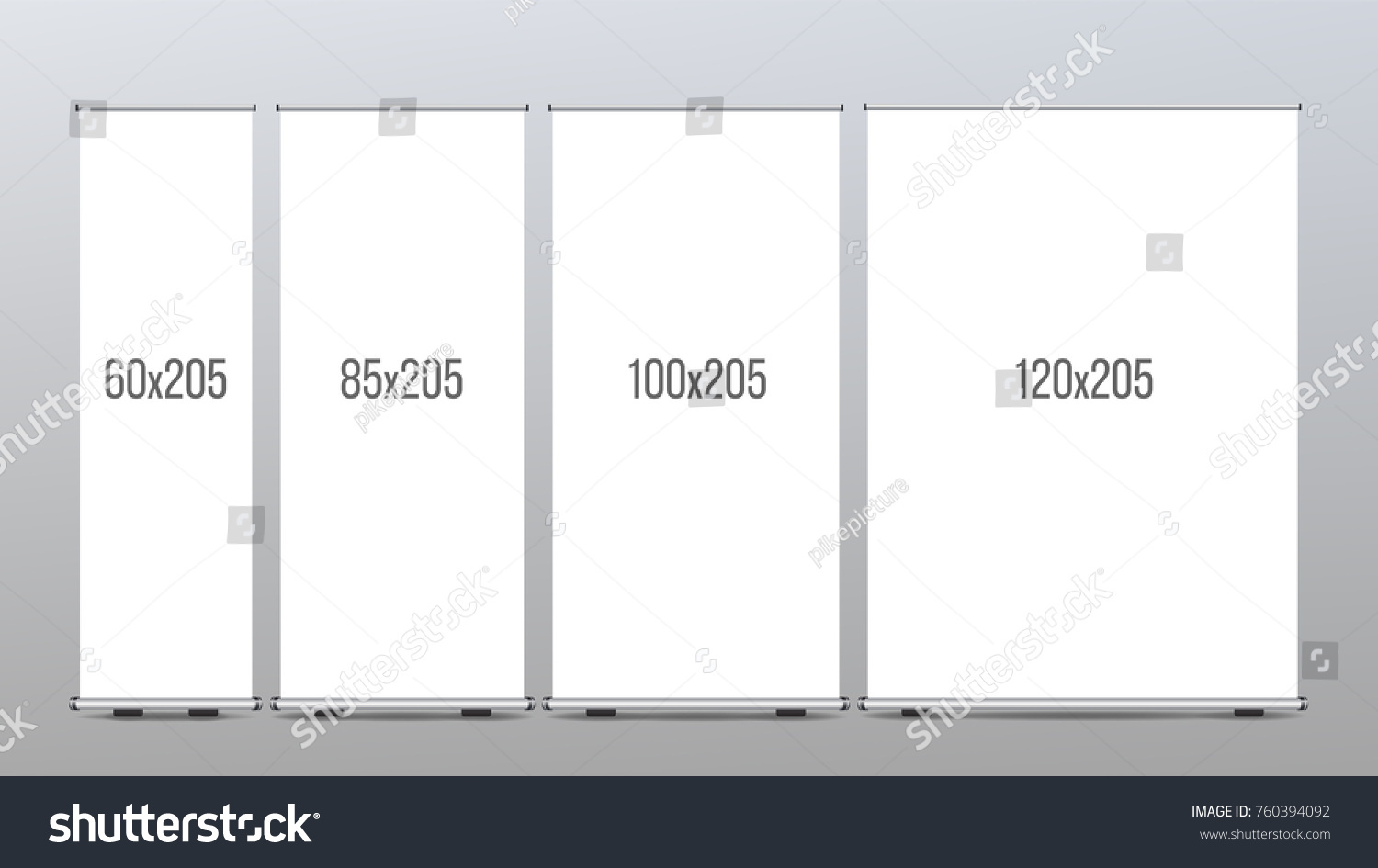 roll banner stand pop flip chart stock illustration 760394092