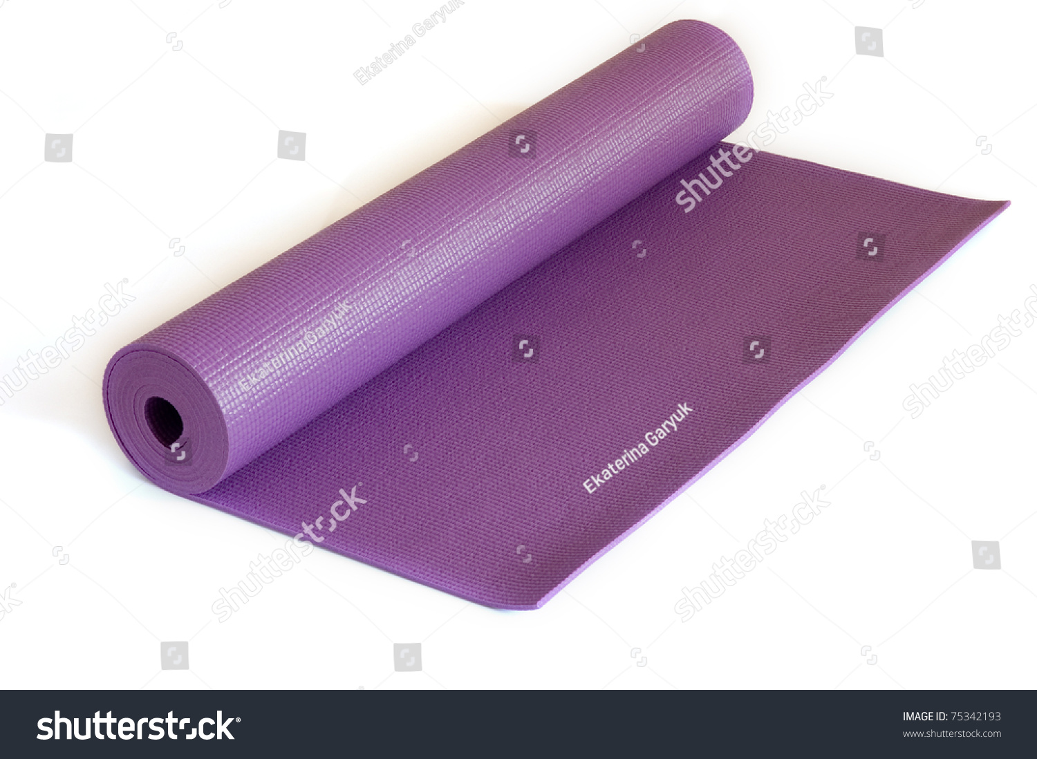 Rolled Up Yoga Mat Isolated On White Stock Photo 75342193 : Shutterstock