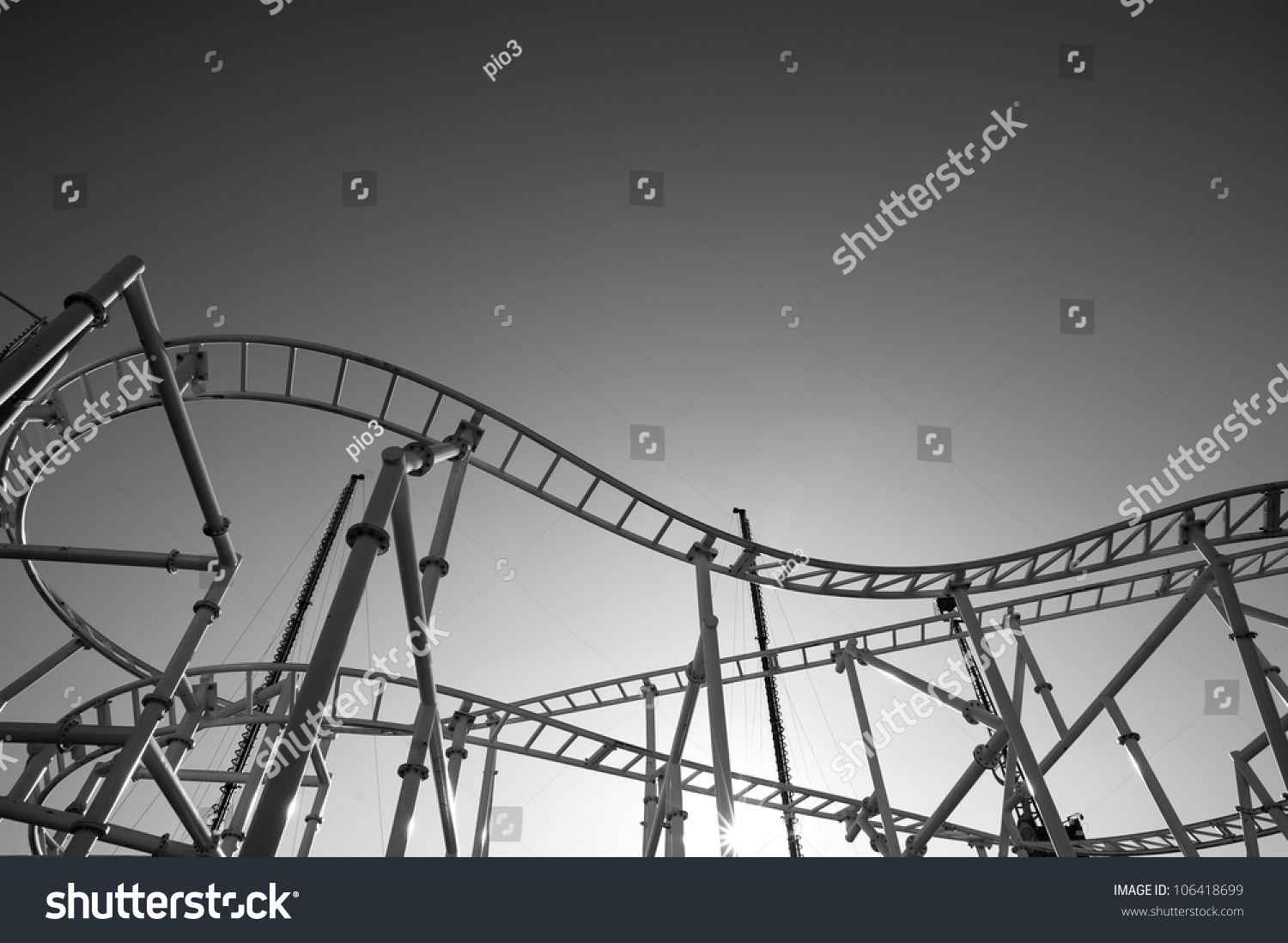 Roller-Coaster In The Coney Island Astroland Amusement Park, Usa. Black ...