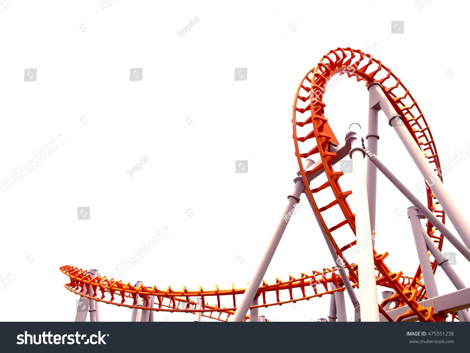 Roller Coaster Isolated On White Background Stock Photo 475551238 ...