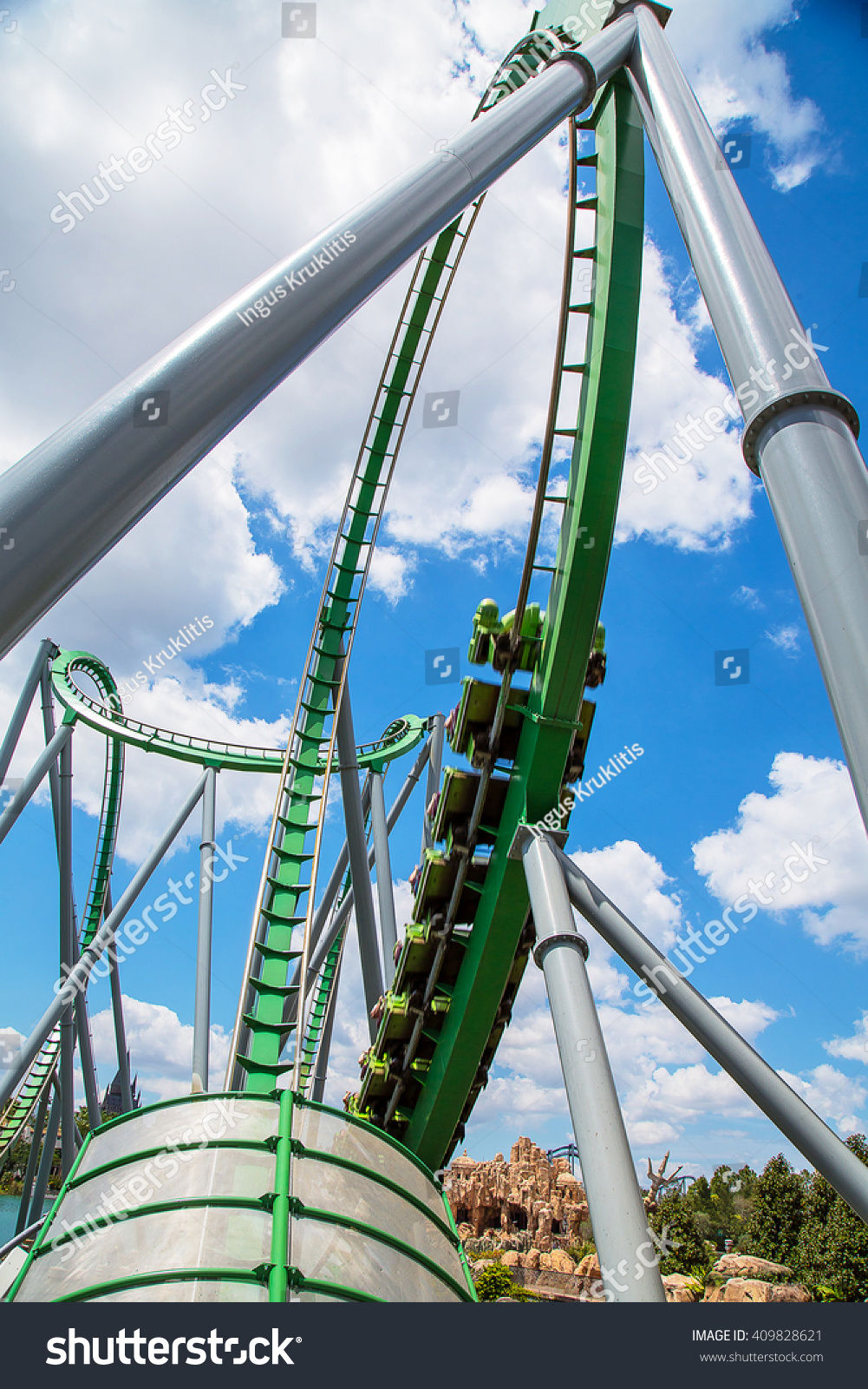 Rollercoaster Amusement Park Universal Studious Orlando Stock Photo ...