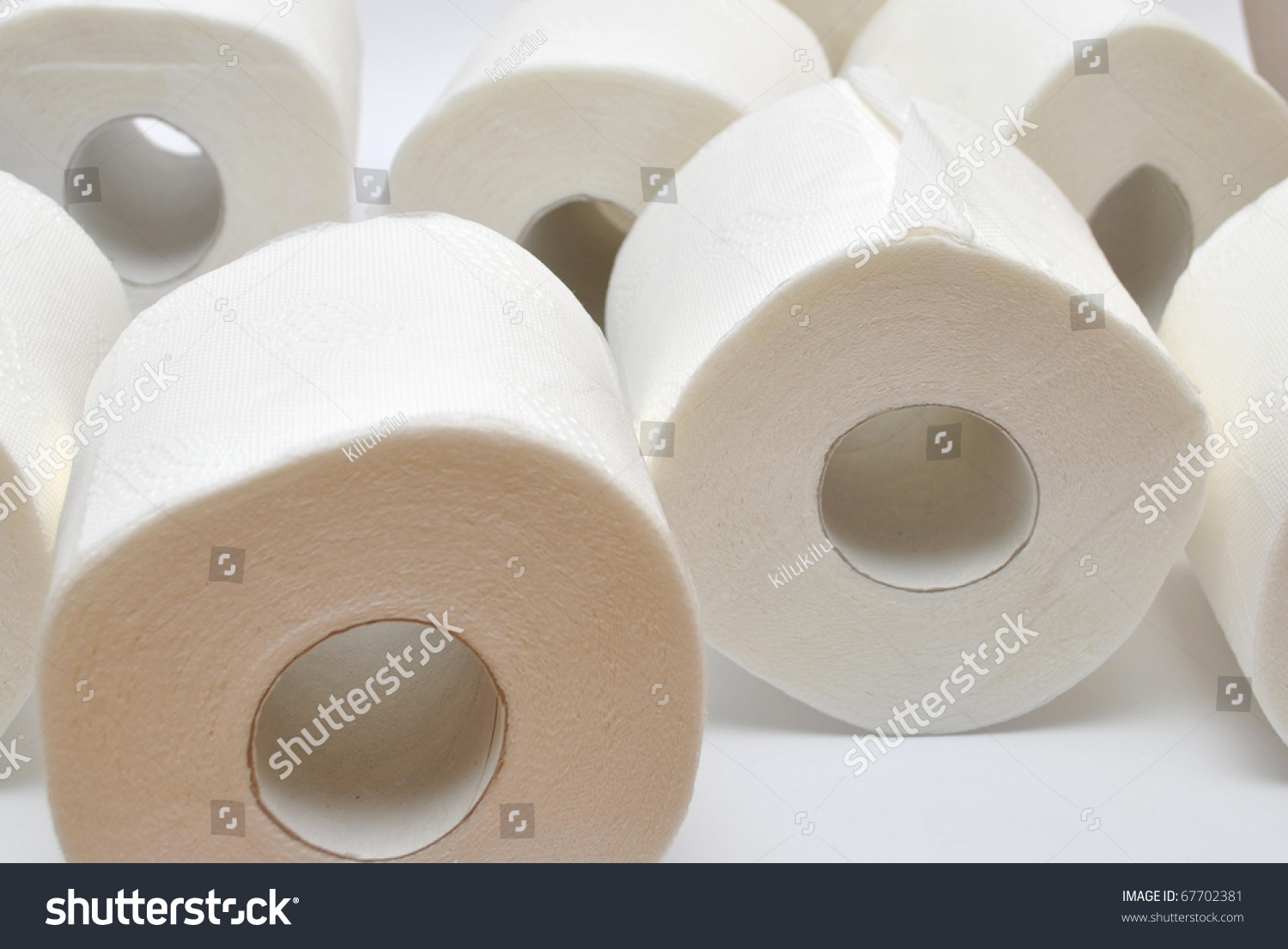 Rolls Of Grey Toilet Paper From The Recycling Stock Photo 67702381 ...