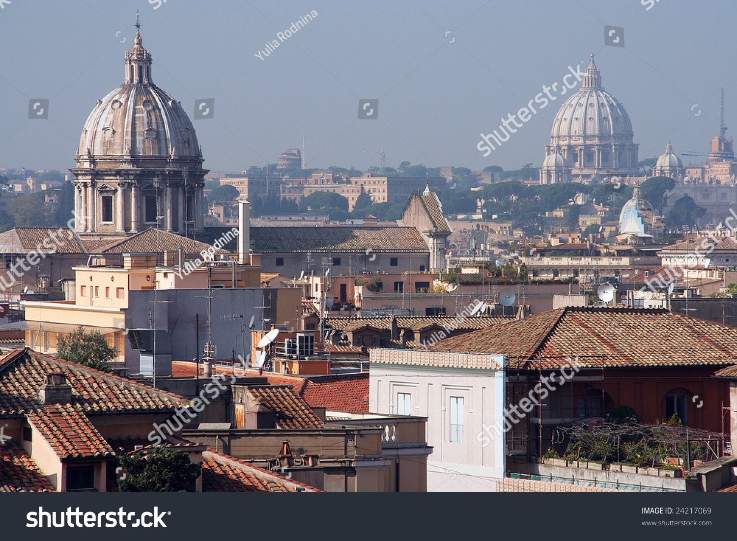 Roman Roofs And Domes. Saint Peter'S Dome. Italy Stock Photo 24217069 ...