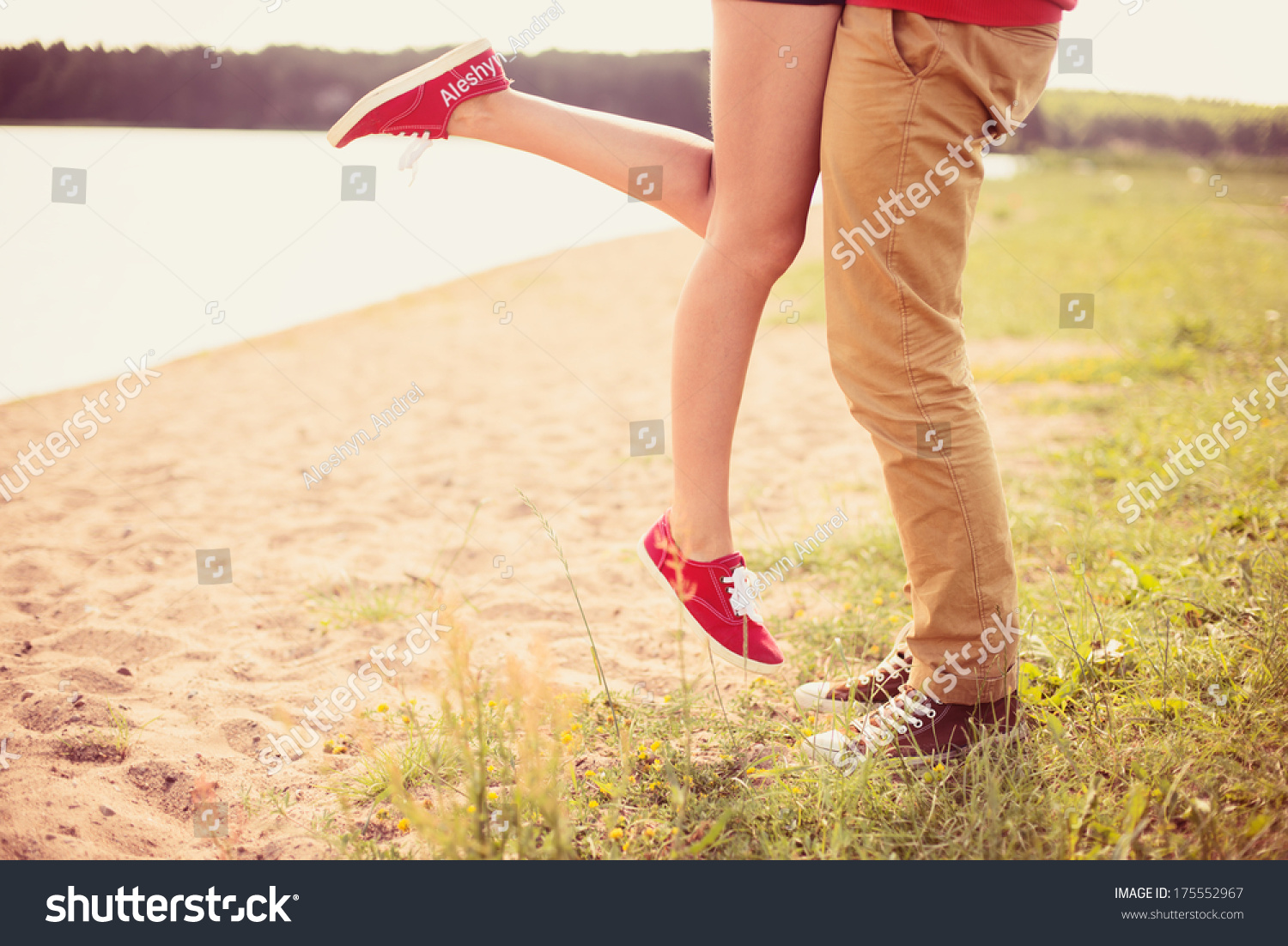 Romantic Couple Kissing On Hot Summer Stock Photo (Edit Now) 175552967