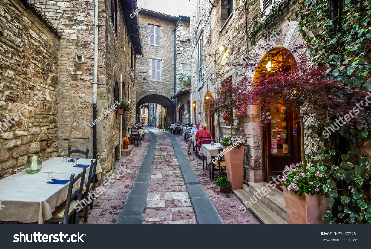 Romantic Dinner Place Beautiful Alley Ancient Stock Photo 334332761 ...