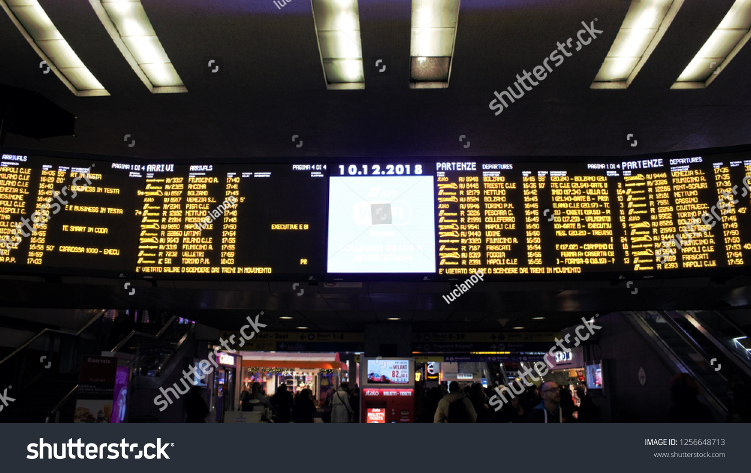 Rome Italy 12112018 Train Timetable Tab Stock Photo Edit