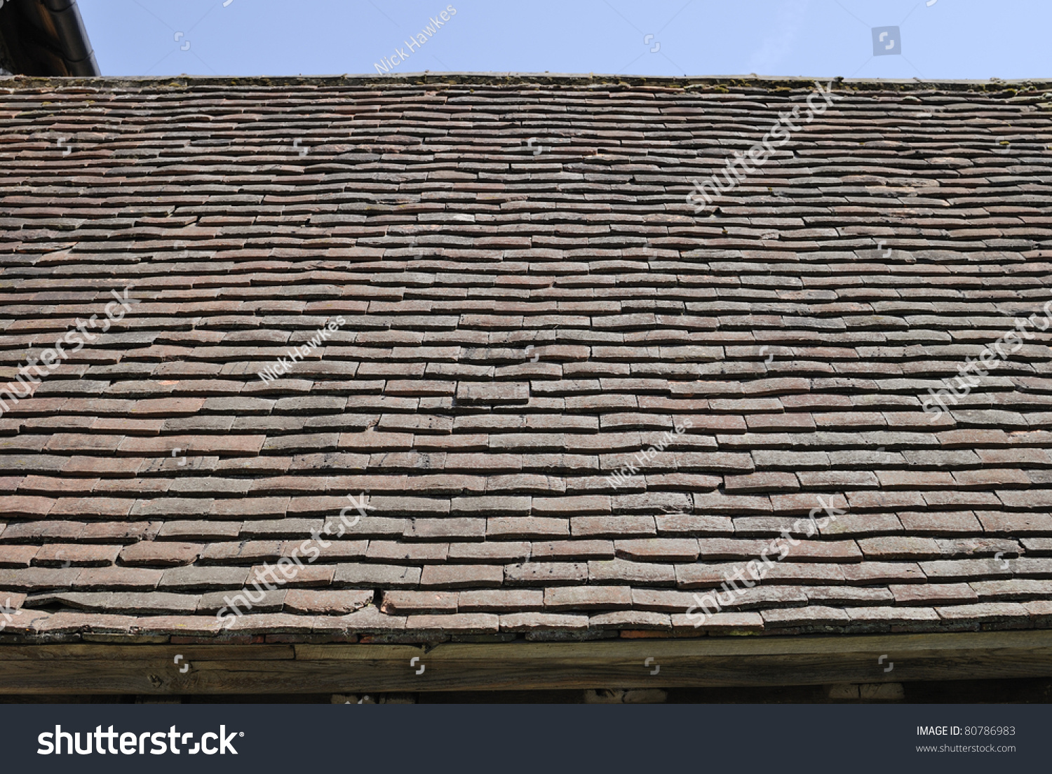 Roof Of Clay Tiles On Church In Shoreham, Kent, England Stock Photo ...