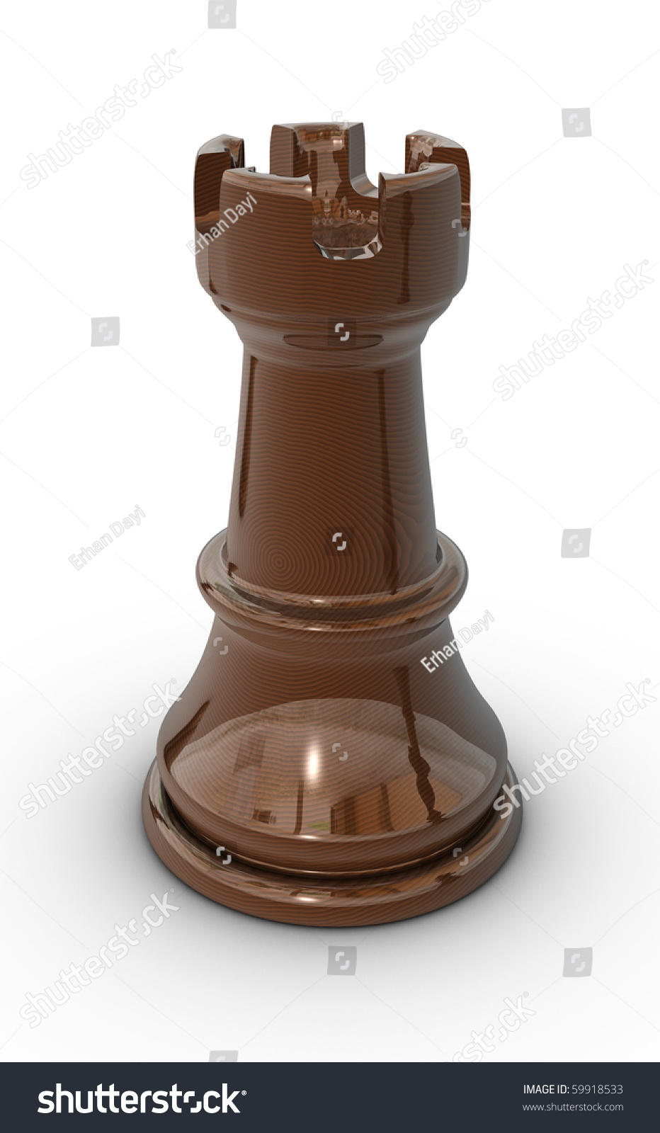 Rook Chess Piece Isolated On White Stock Illustration 59918533 ...