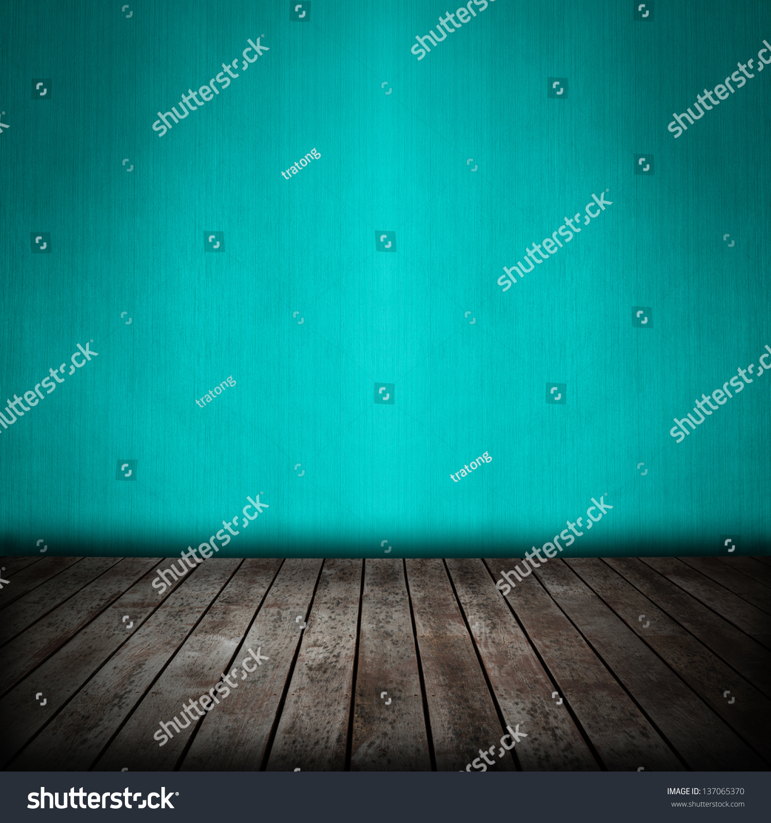 Room Interior With Blue Wallpaper Background Stock Photo 137065370 ...