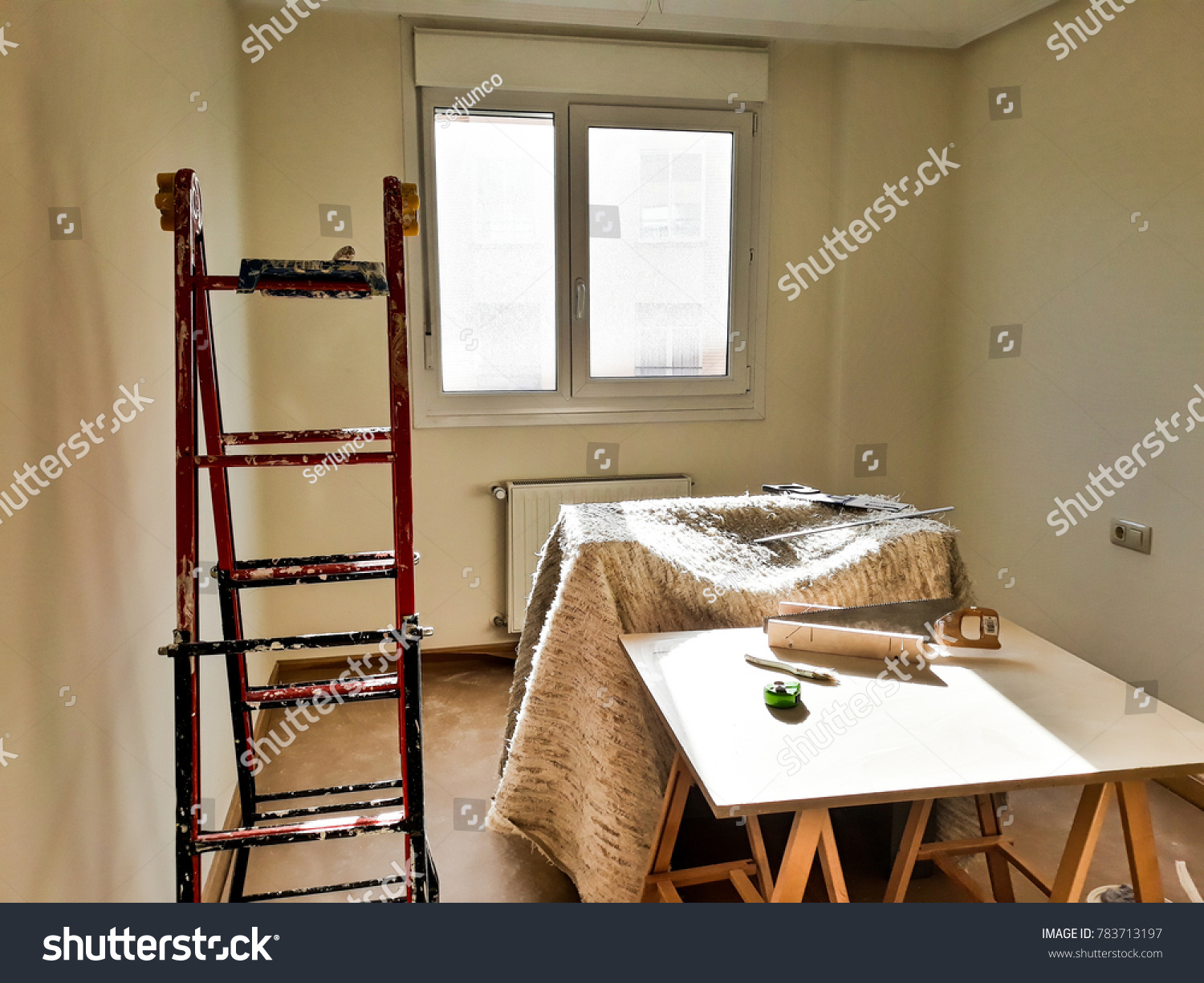 Room Housing Reforms Plastering Ceiling Painting Stock Photo Edit