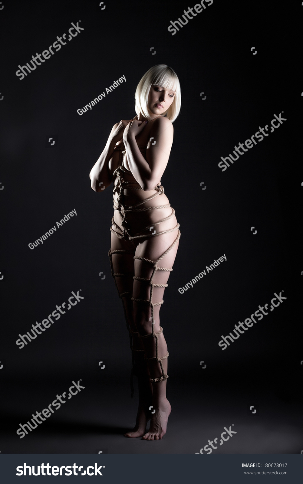 Rope Bondage Art Beautiful Girl Posing Stock Photo Shutterstock