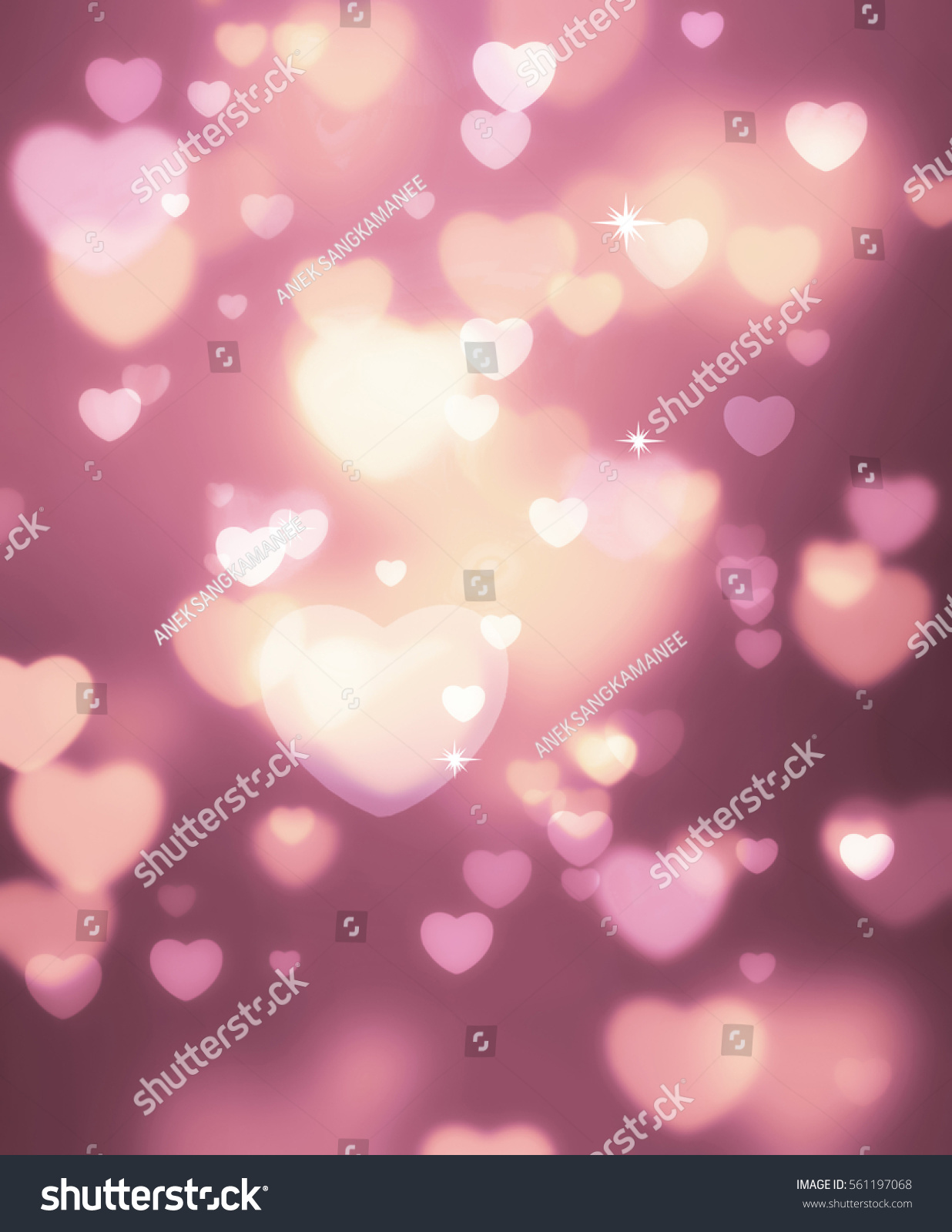 Rose Gold Pink Heart Abstract Bokeh Stock Illustration 561197068