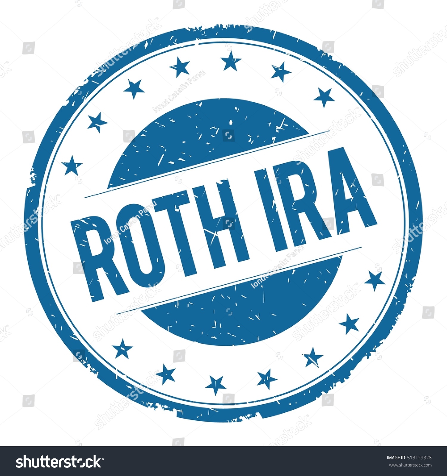 Roth Ira Stamp Sign Text Word Logo Blue. Stock Photo 513129328 ...