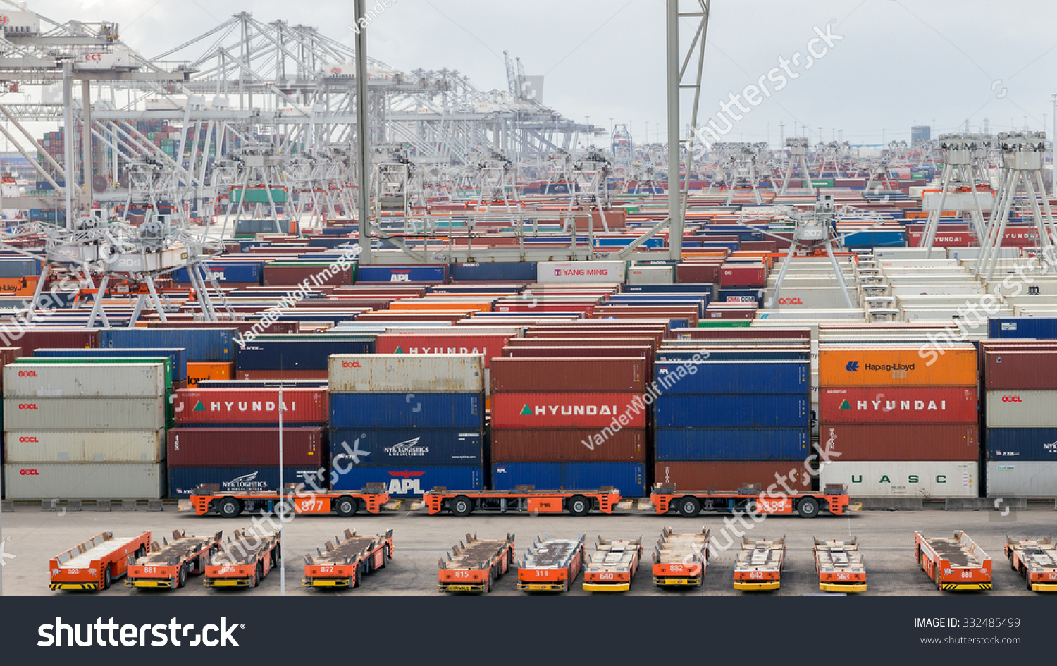 Rotterdam, Netherlands - Sep 6, 2015: Ect Container Terminal In The ...