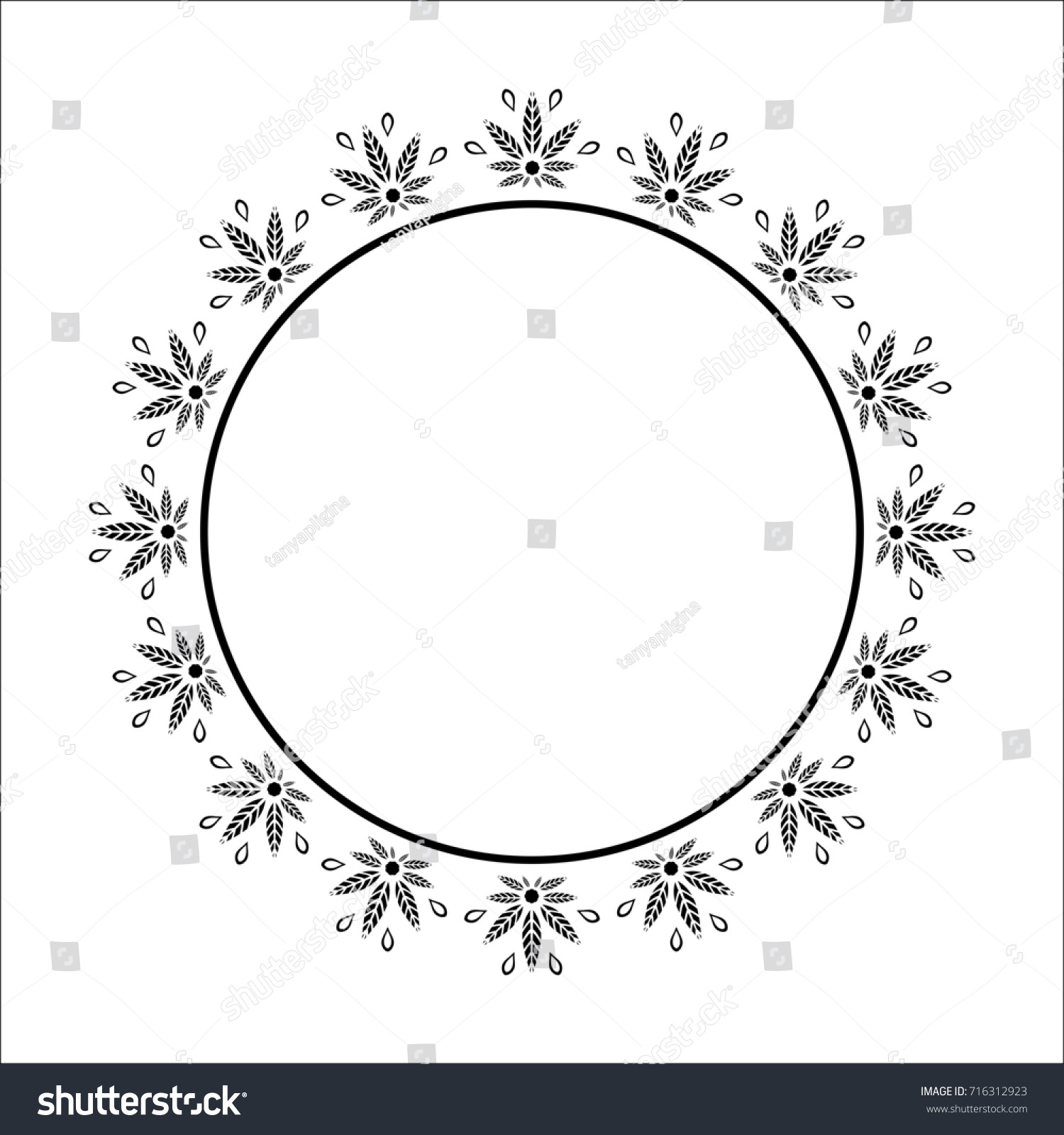 Round Frame Cannabis Border Stylized Hemp Stock Illustration 716312923 ...