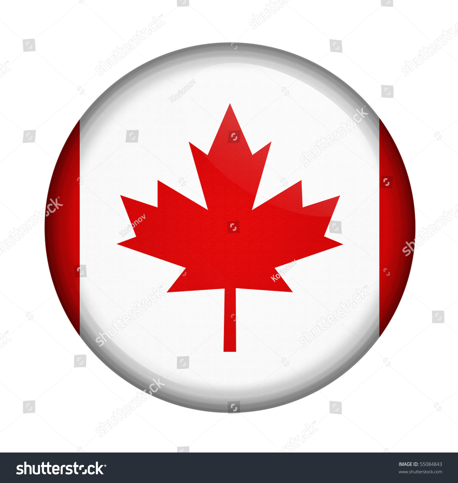 Round Icon With Flag Of Canada Isolated On White Background Stock Photo ...