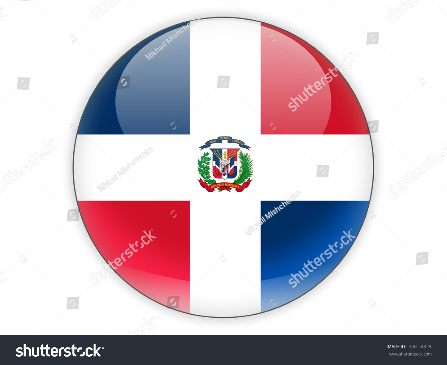 Round Icon Flag Dominican Republic Isolated Stock Illustration ...