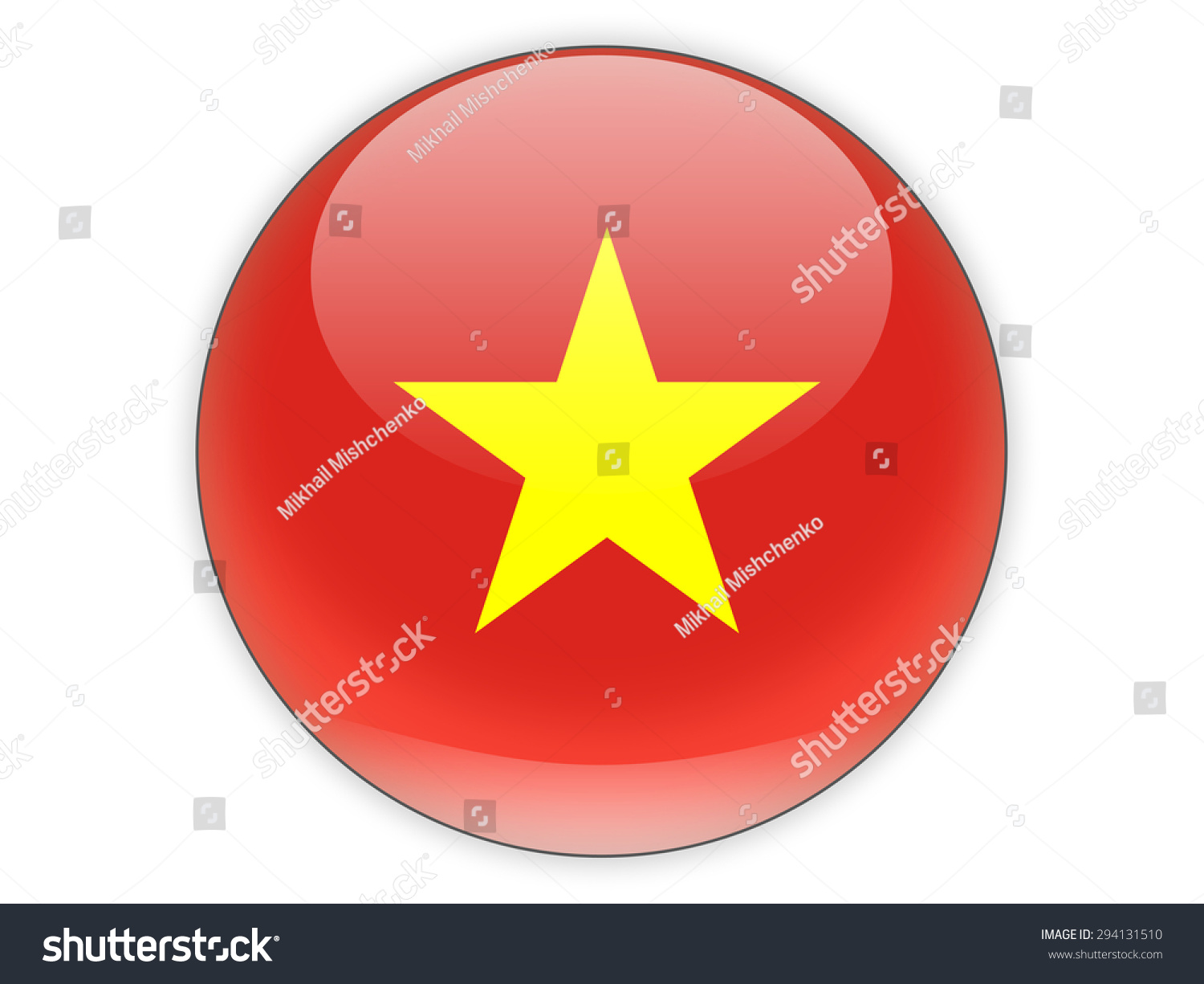 Round Icon With Flag Of Vietnam Isolated On White Stock Photo 294131510 ...