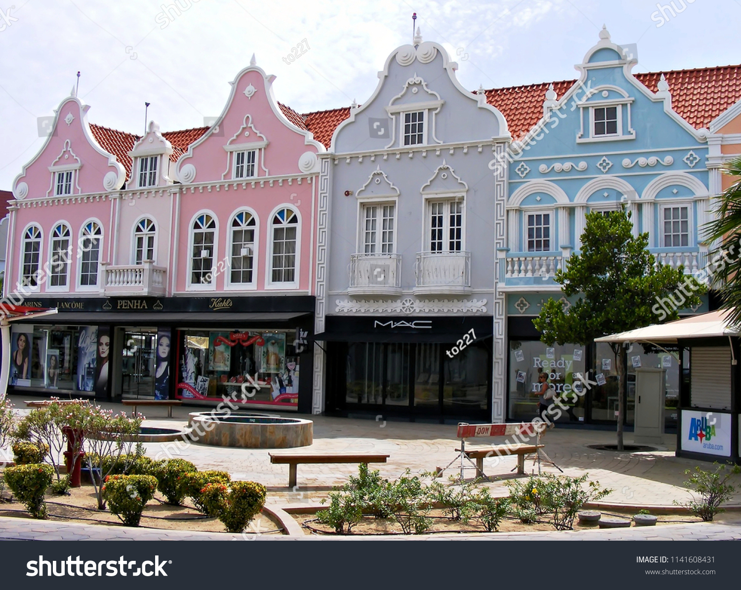 Row Colorful Gabled Houses Dutch Colonial Stock Photo Edit Now