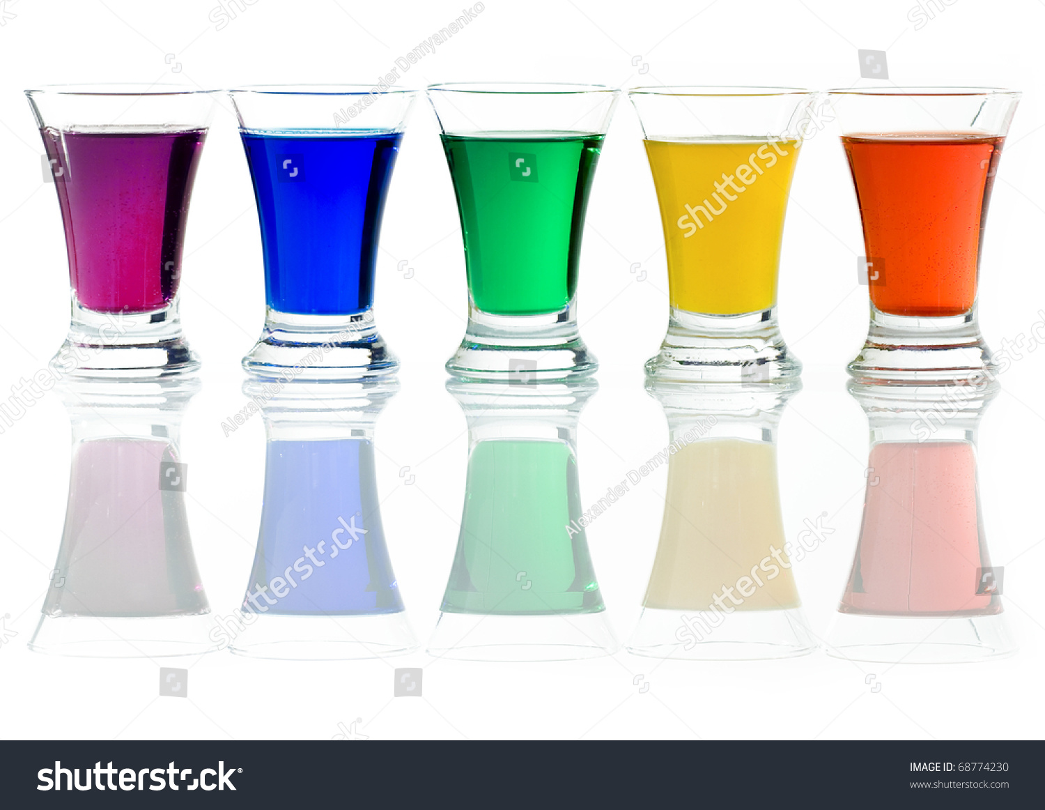 Row Of Drinks In Rainbow Colors Stock Photo 68774230 : Shutterstock