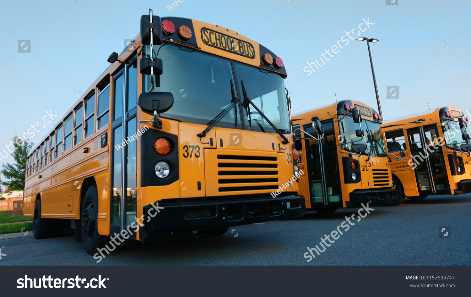 Row Empty School Buses Stock Photo Edit Now 1153699747