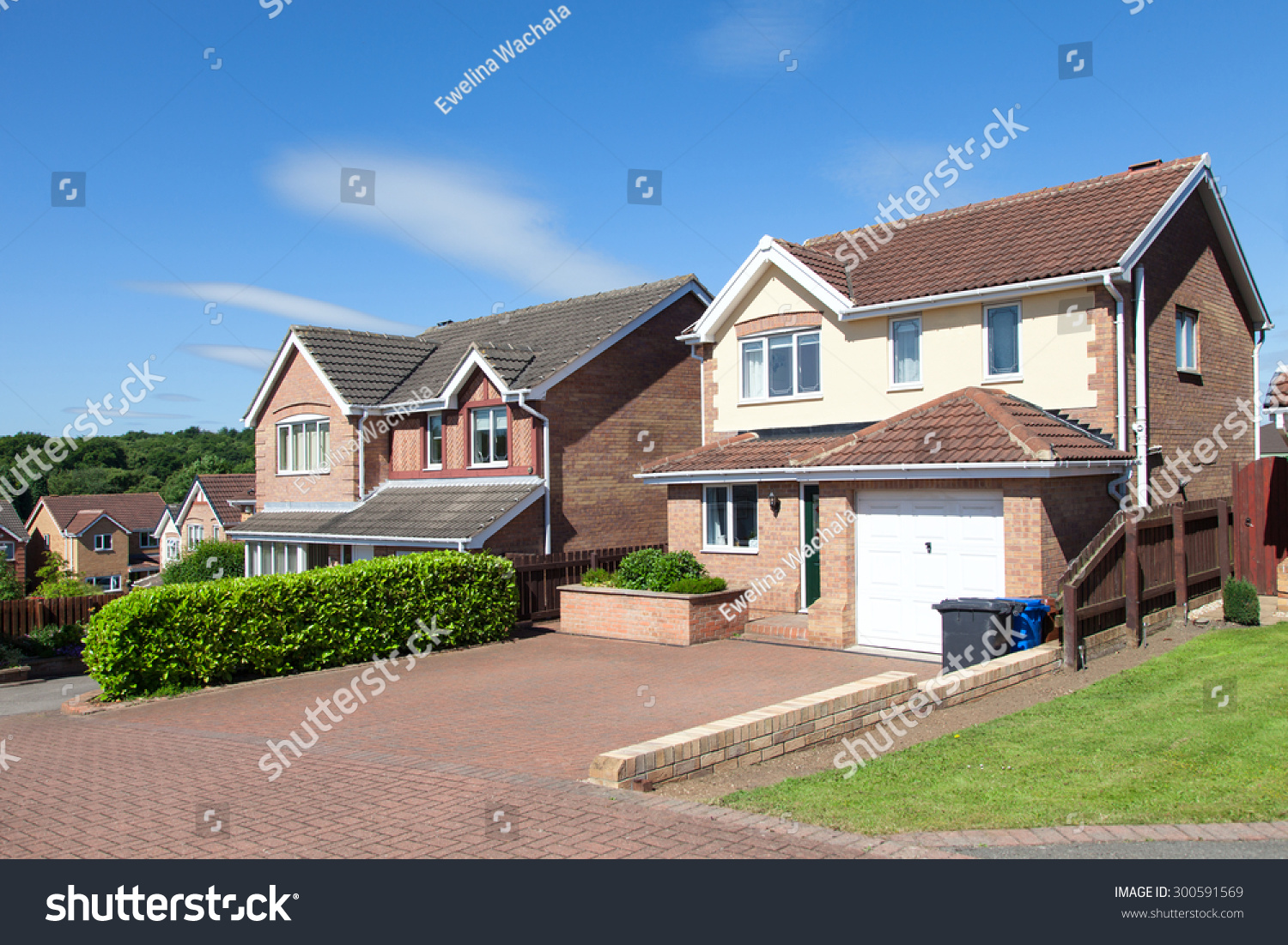 Row Of New Detached Houses Stock Photo 300591569 : Shutterstock