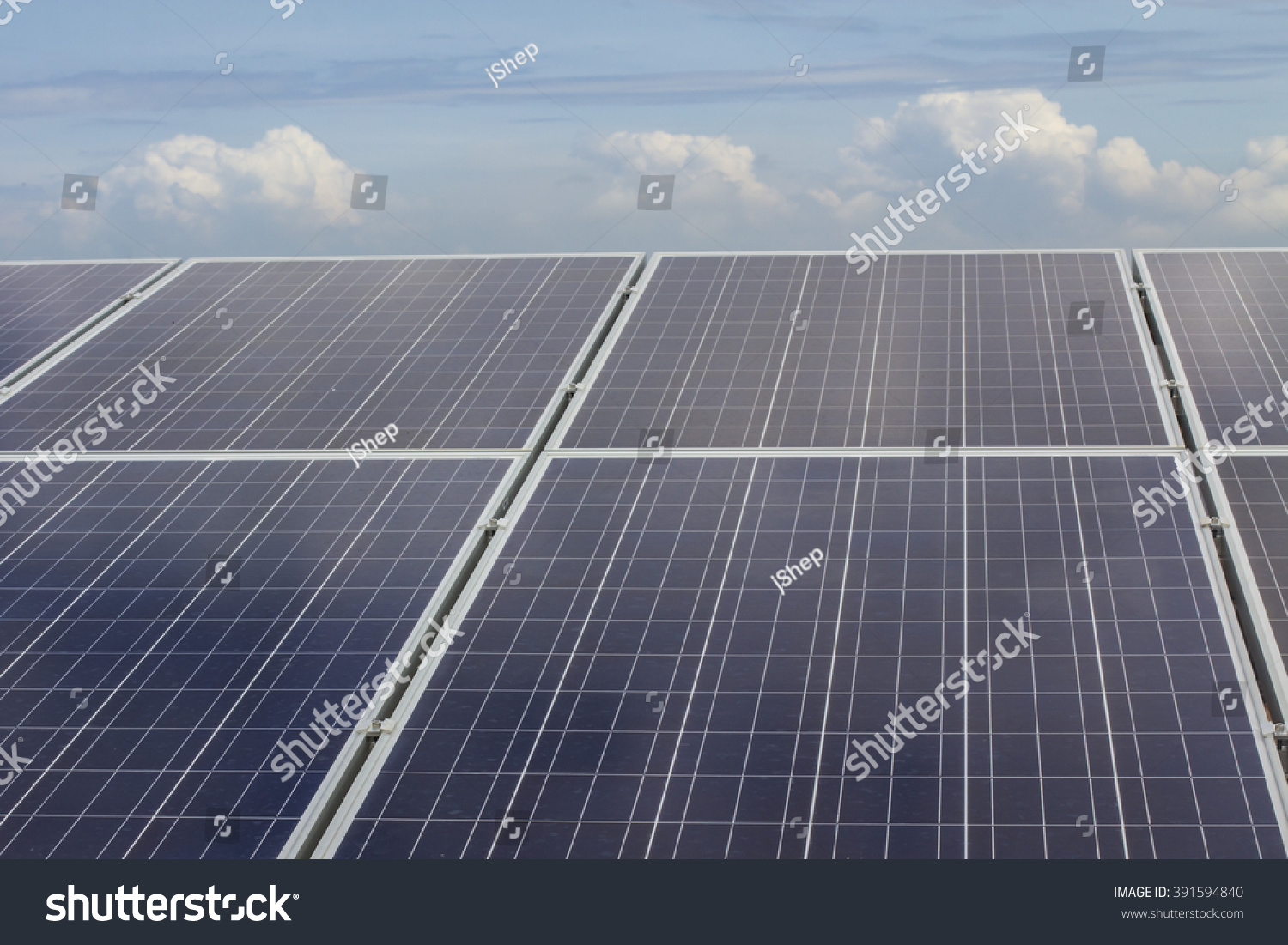 Row Of Solar Panels Stock Photo 391594840 : Shutterstock