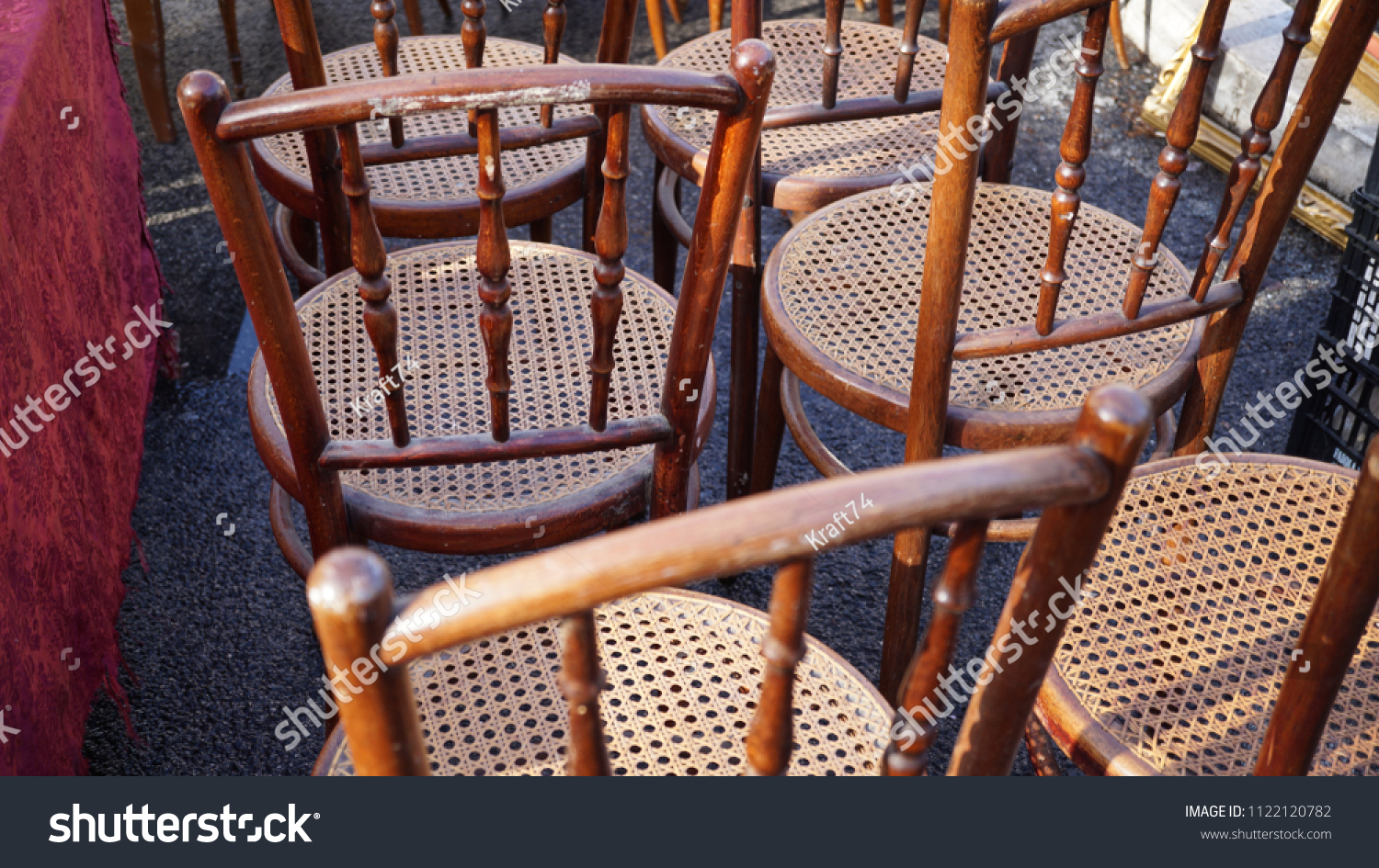 Ruined Wooden Chairs Sale Secondhand Market Stock Photo Edit Now