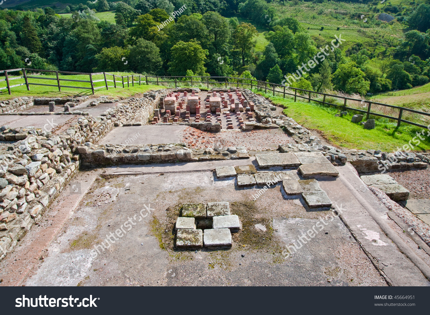 Ruins At Vindolanda Roman Fort In England Stock Photo 45664951 ...